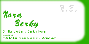 nora berky business card